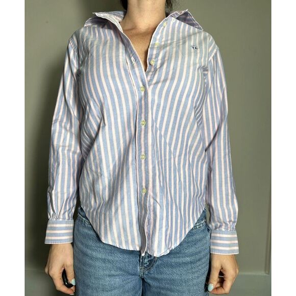 Brooks Brothers 100% Cotton Blue White Collared Shirt Size 2 - Picture 3 of 7